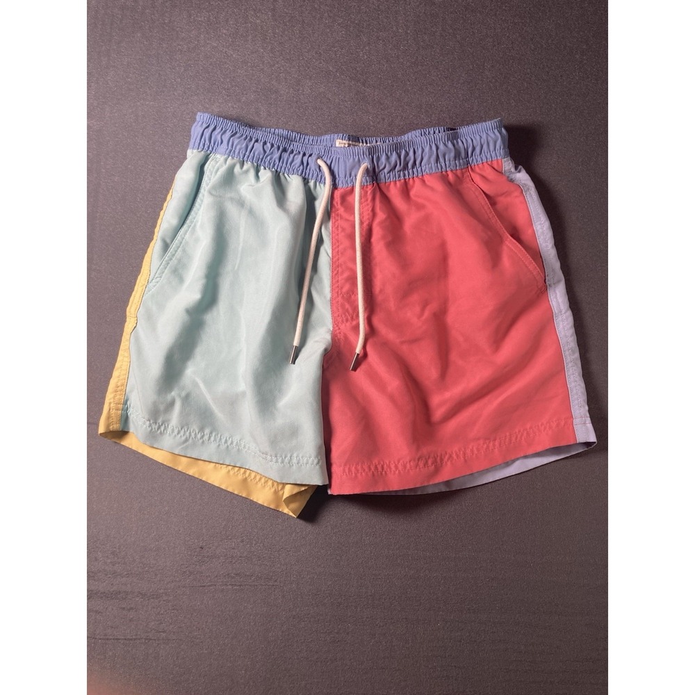 American Eagle Colorblock Swim Trunks Y2K Pastel Beach Shorts Small